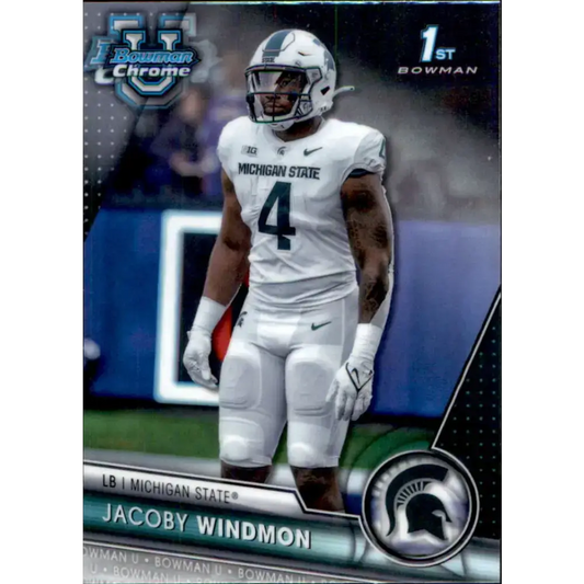 2023 Bowman University Chrome #175 Jacoby Windmon NM-MT Michigan State Spartans Football Card - Football Card Single