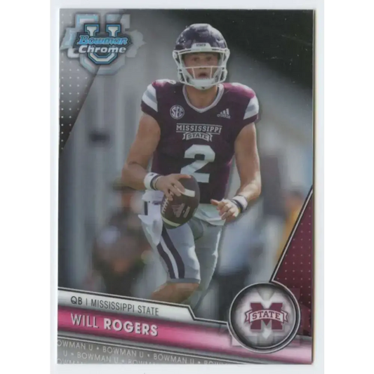 2023 Bowman University Chrome #179 Will Rogers NM-MT Mississippi State Bulldogs Football Card - Football Card Single