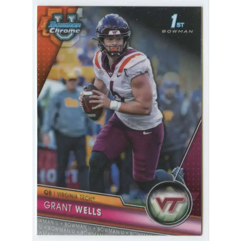 2023 Bowman University Chrome #194 Grant Wells NM-MT Virginia Tech Hokies Football Card - Football Card Single