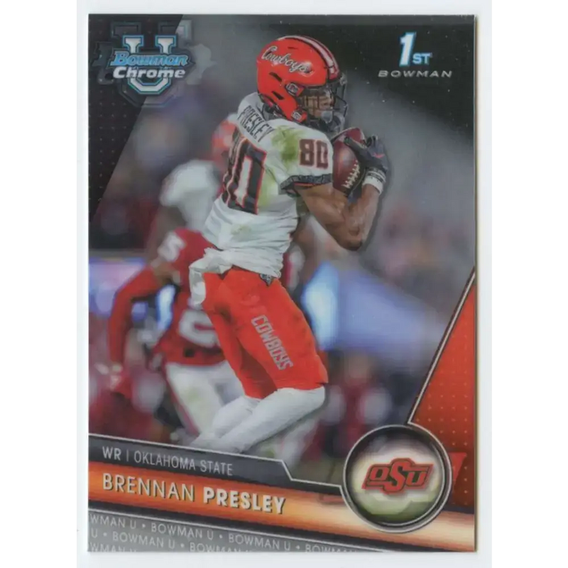 2023 Bowman University Chrome #195 Brennan Presley NM-MT Oklahoma State Cowboys Football Card - Football Card Single