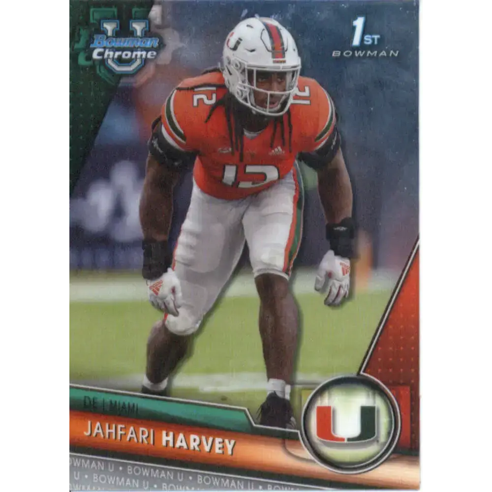 2023 Bowman University Chrome #25 Jahfari Harvey NM-MT Miami Hurricanes Football Card - Football Card Single