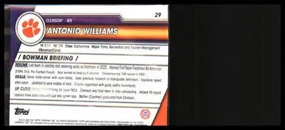 2023 Bowman University Chrome #29 Antonio Williams - Football Card Single