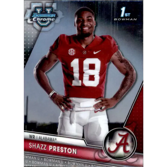 2023 Bowman University Chrome #59 Shazz Preston NM-MT Alabama Crimson Tide Football Card - Football Card Single