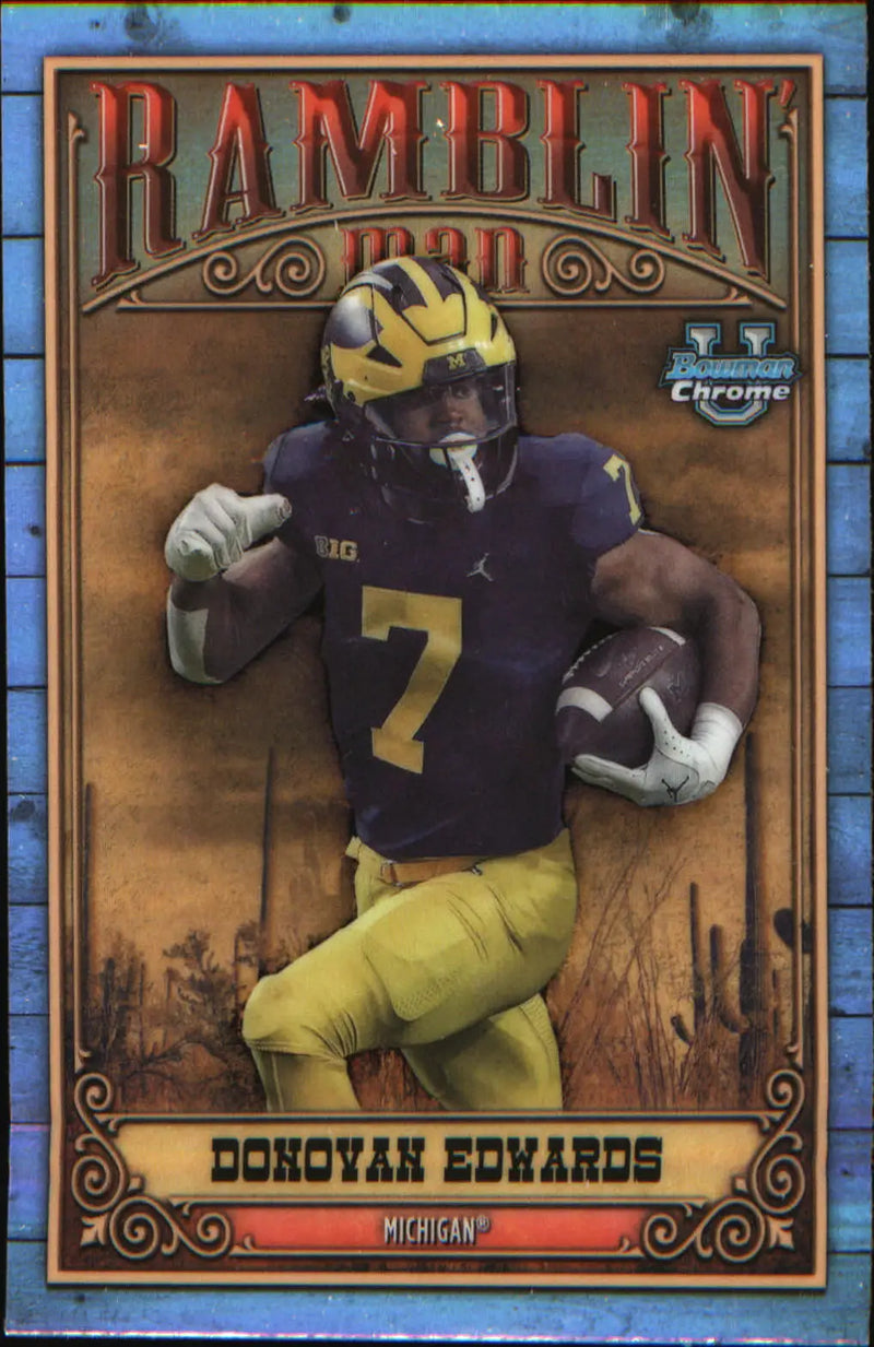 2023 Bowman University Chrome Ramblin’ Man #RM-15 Donovan Edwards