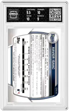 2023 Bowman Xavier Isaac #CPA-XI Chrome Prospect Auto Purple Ref Arena Club 9.5 - Baseball Card Single