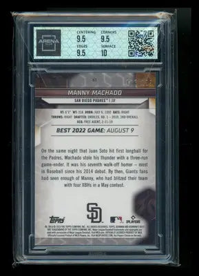 2023 Bowman’s Best Aqua Lava Refractor Manny Machado #61 163/199 Arena Club 10 - Baseball Card Single