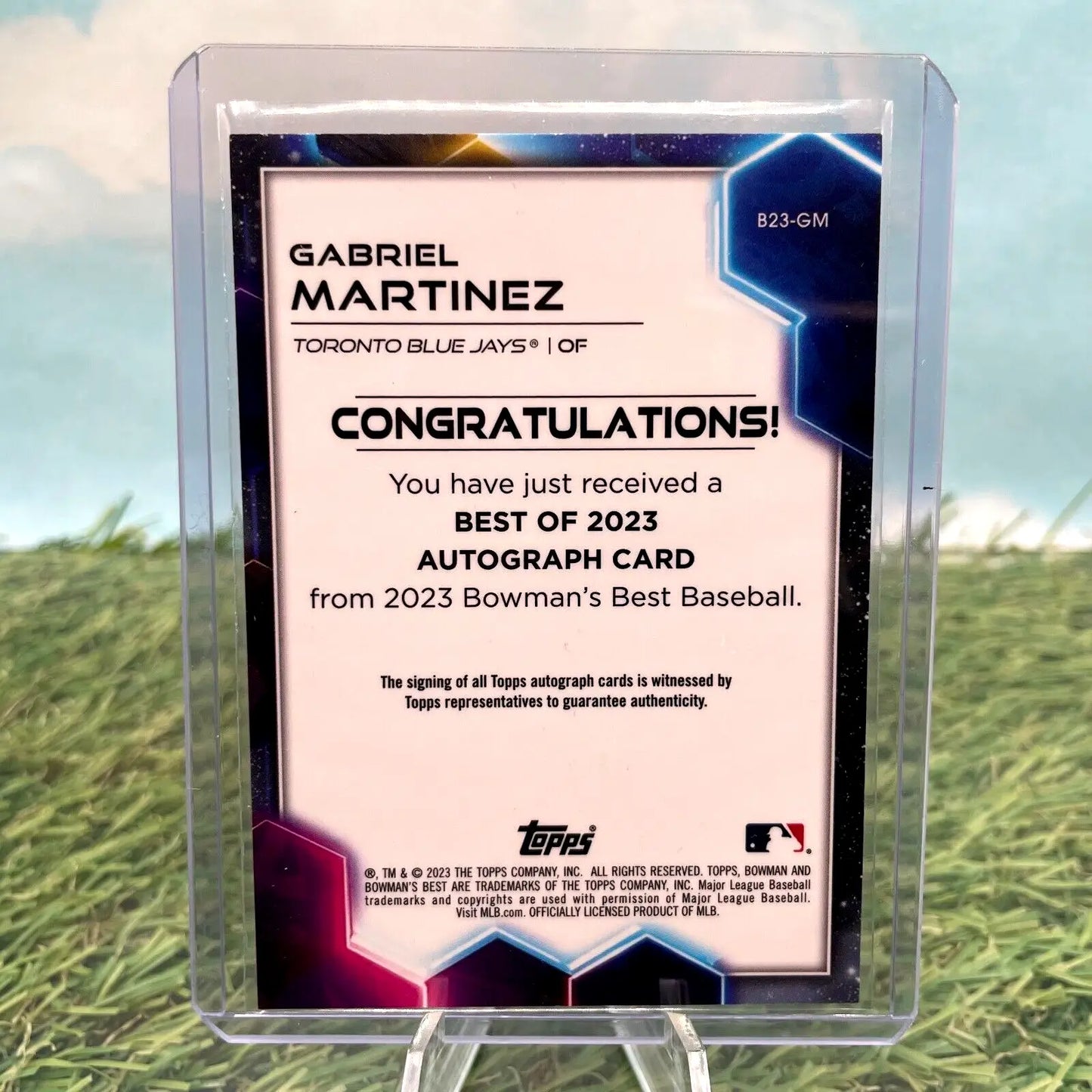 Gabriel Martinez Prospect Auto Chrome Baseball Card from 2023 Bowman’s Best Collection