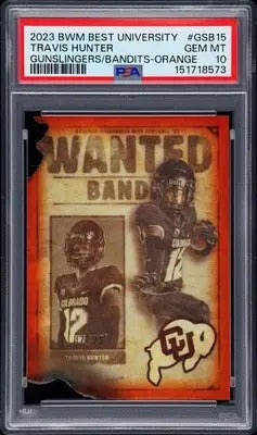 2023 Bowman’s Best Gunslingers & Bandits Orange Travis Hunter /25 PSA 10 POP 7 - Football Card Single