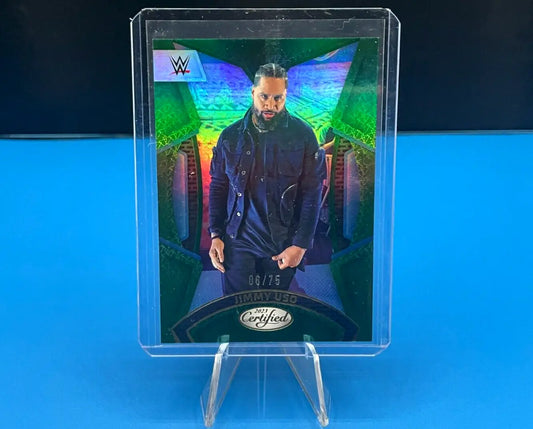 Jimmy Uso trading card from 2023 Chronicles Certified Green #06/75