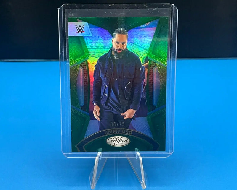 Jimmy Uso trading card from 2023 Chronicles Certified Green #06/75