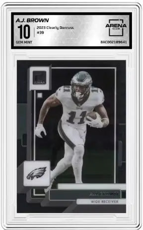 2023 Clearly Donruss AJ Brown #39 Football Arena Club 10 - Football Card Single