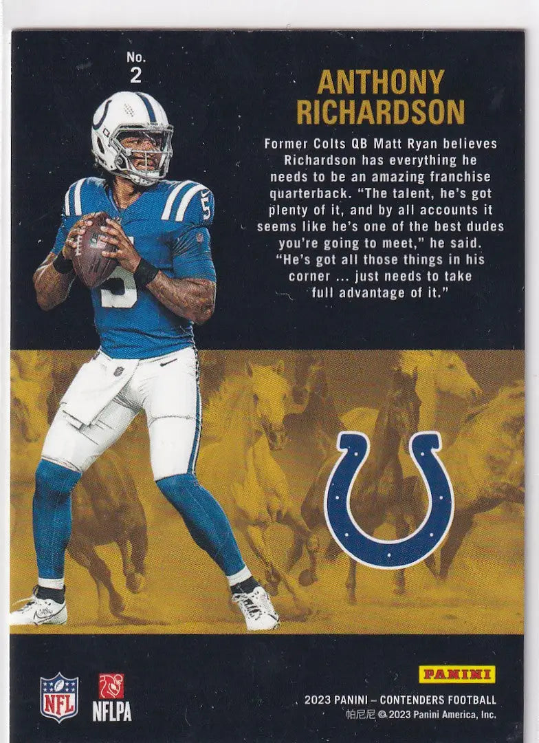 2023 CONTENDERS #2 ANTHONY RICHARDSON ROOKIE STALLIONS- INDIANAPOLIS COLTS