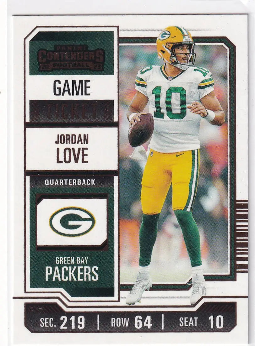 2023 CONTENDERS #39 JORDAN LOVE GAME TICKET BRONZE- GREEN BAY PACKERS
