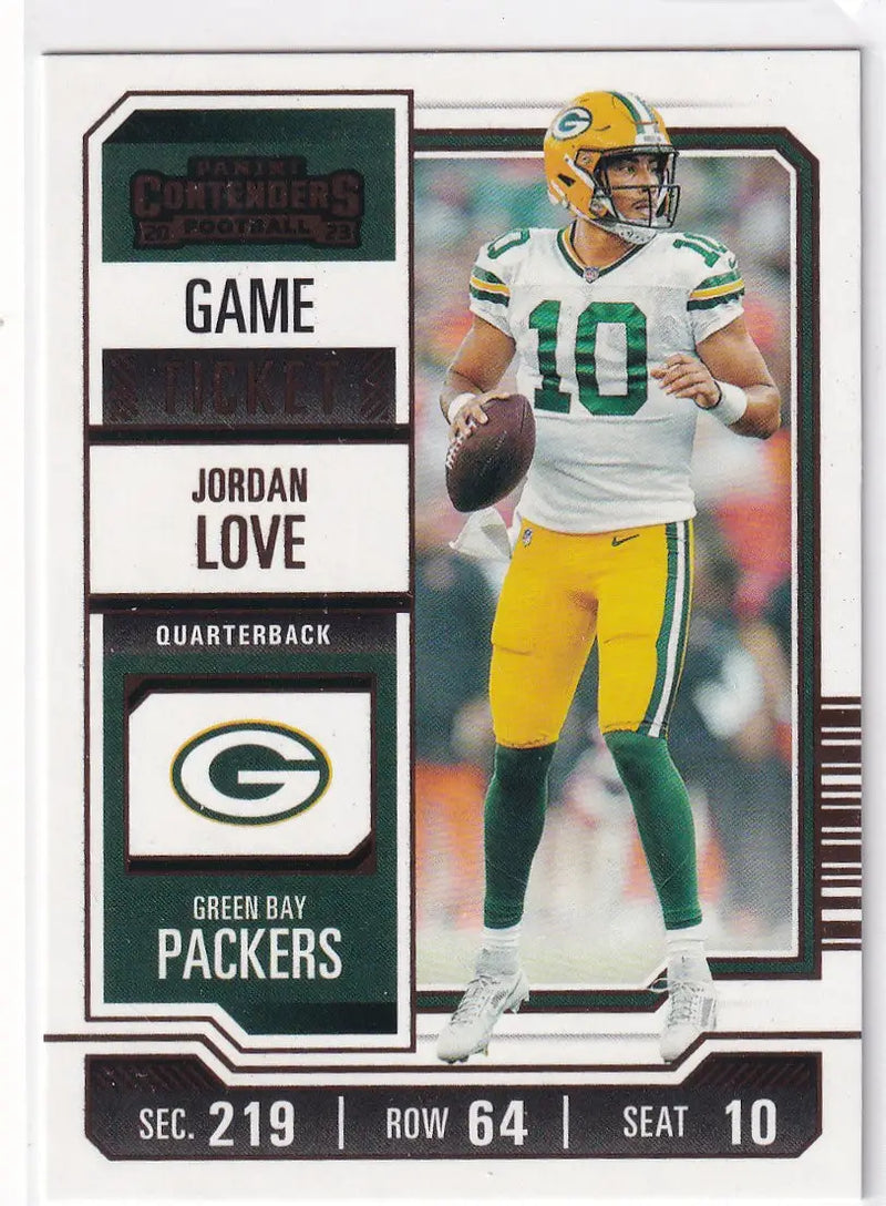 2023 CONTENDERS #39 JORDAN LOVE GAME TICKET BRONZE- GREEN BAY PACKERS