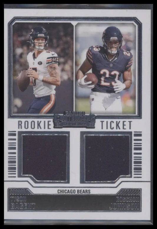 2023 Contenders #DS-15 Tyson Bagent / Roschon Johnson Rookie Ticket Dual - Football Card Single