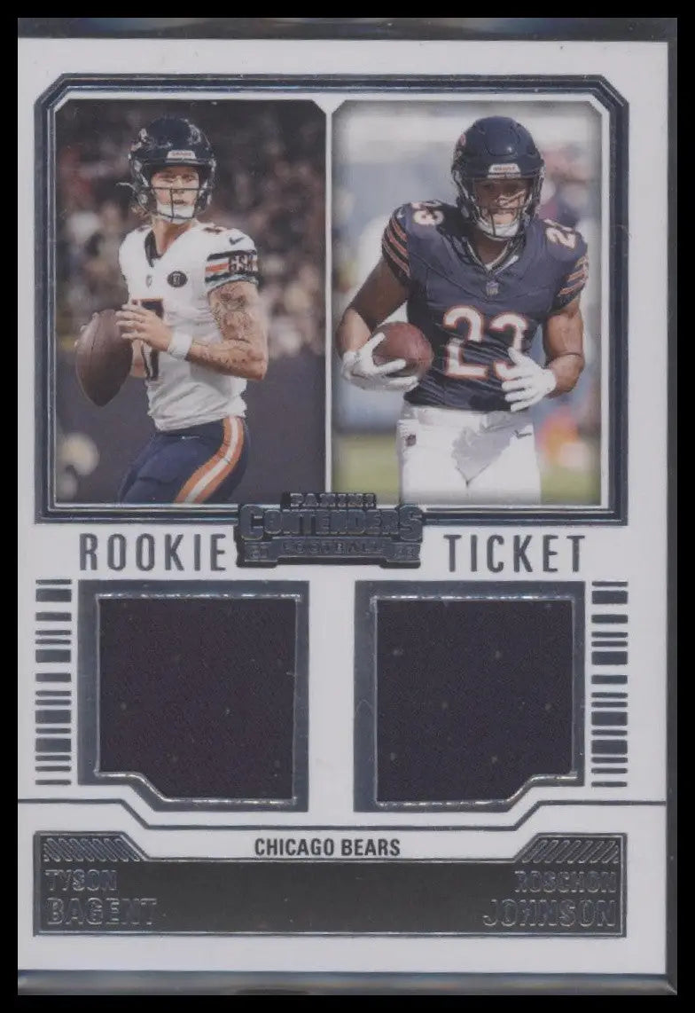 2023 Contenders #DS-15 Tyson Bagent / Roschon Johnson Rookie Ticket Dual - Football Card Single