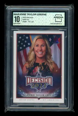 2023 Decision Gold Foil Marjorie Taylor Greene 7/10 #294 Arena Club 10 - Non-Sports Card Single