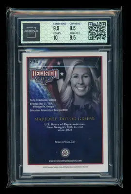 2023 Decision Gold Foil Marjorie Taylor Greene 7/10 #294 Arena Club 10 - Non-Sports Card Single