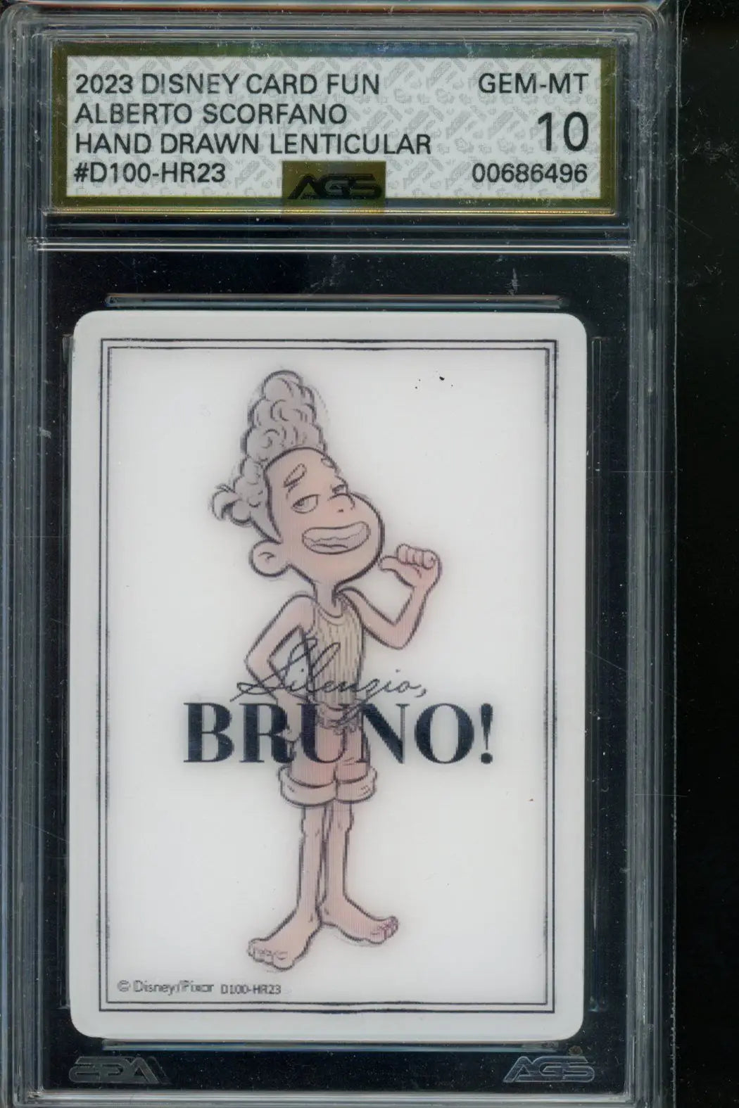2023 Disney Card Fun Alberto Scorfano Hand Drawn Lenticular #D100-HR23 AGS 10 - Disney Card Single