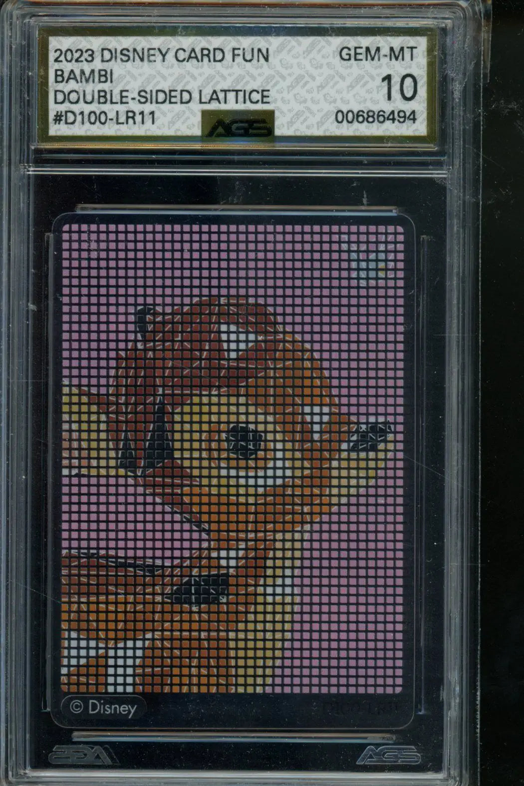 2023 Disney Card Fun Bambi Lattice #D100-LR11 AGS 10 - Disney Card Single
