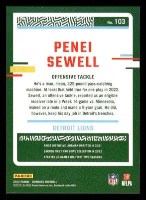 2023 Donruss #103 Penei Sewell - Football Card Single