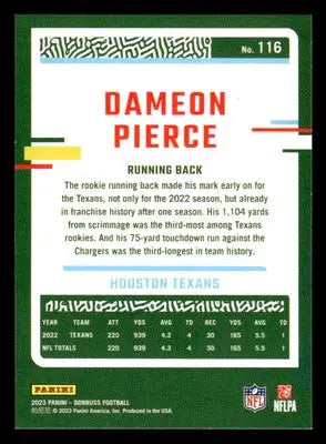 2023 Donruss #116 Dameon Pierce - Football Card Single