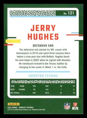 2023 Donruss #121 Jerry Hughes - Football Card Single
