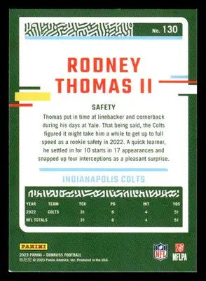 2023 Donruss #130 Rodney Thomas II - Football Card Single