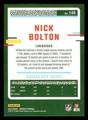 2023 Donruss #148 Nick Bolton - Football Card Single