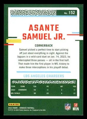 2023 Donruss #152 Asante Samuel Jr. - Football Card Single