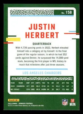 2023 Donruss #158 Justin Herbert - Football Card Single