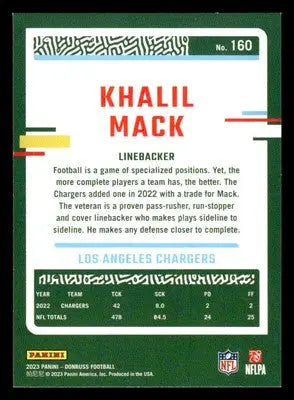 2023 Donruss #160 Khalil Mack - Football Card Single