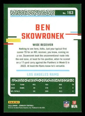 2023 Donruss #163 Ben Skowronek - Football Card Single