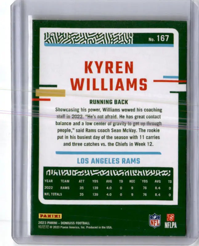 2023 Donruss #167 Kyren Williams Press Proof Yellow - Football Card Single