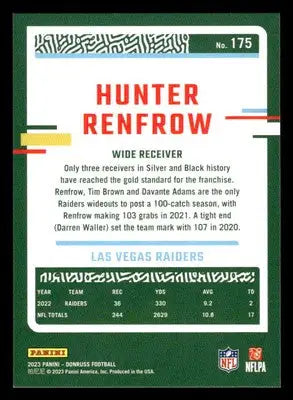 2023 Donruss #175 Hunter Renfrow Jersey Number #/13 - Football Card Single
