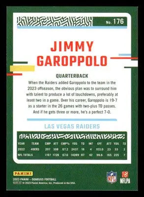 2023 Donruss #176 Jimmy Garoppolo - Football Card Single
