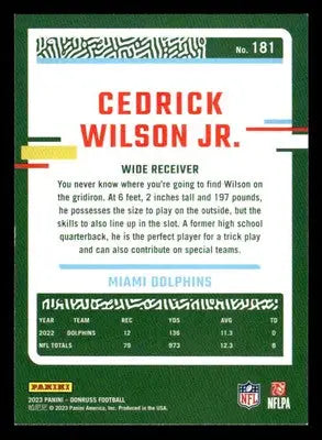 2023 Donruss #181 Cedrick Wilson Jr. - Football Card Single