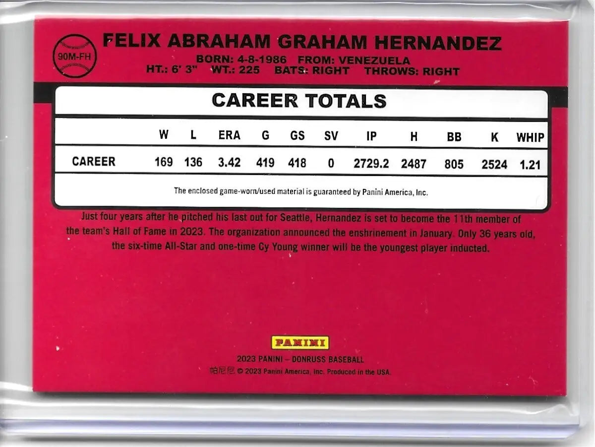 2023 Donruss 1990 Relic Felix Hernandez #90M-FH B-64 - Baseball Card Single