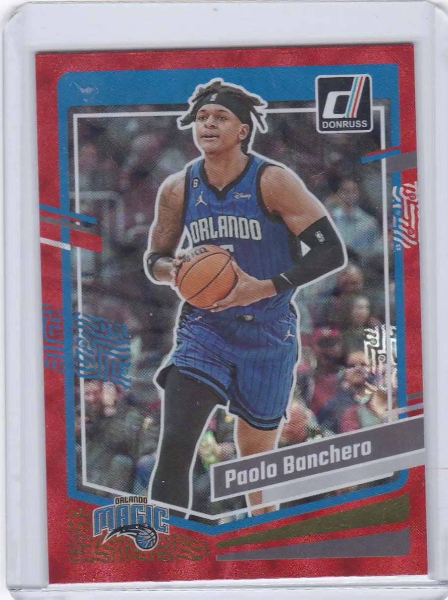 2023 DONRUSS #200 PAOLO BANCHERO RED HOLO- ORLANDO MAGIC - Basketball Card Single