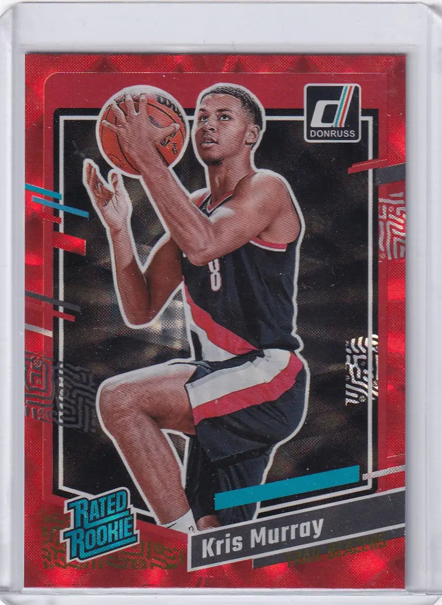 2023 DONRUSS #203 KRIS MURRAY RED HOLO- PORTLAND TRAIL BLAZZERS - Basketball Card Single