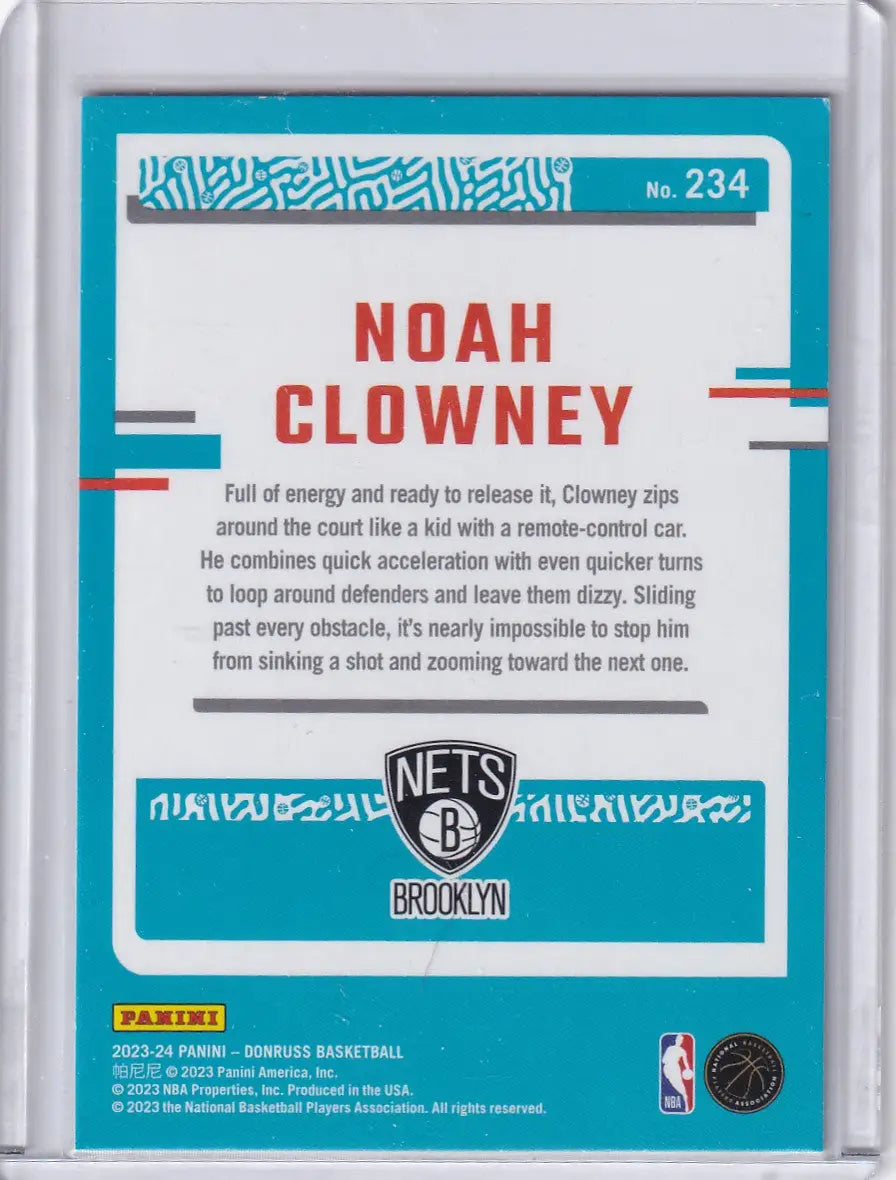 2023 DONRUSS #234 NOAH CLOWNEY RED HOLO- BROOKLYN NETS - Basketball Card Single