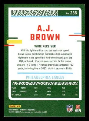 2023 Donruss #236 A.J. Brown - Football Card Single