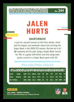 2023 Donruss #244 Jalen Hurts Philadelphia Eagles - Football Card Single