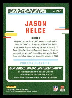 2023 Donruss #245 Jason Kelce - Football Card Single