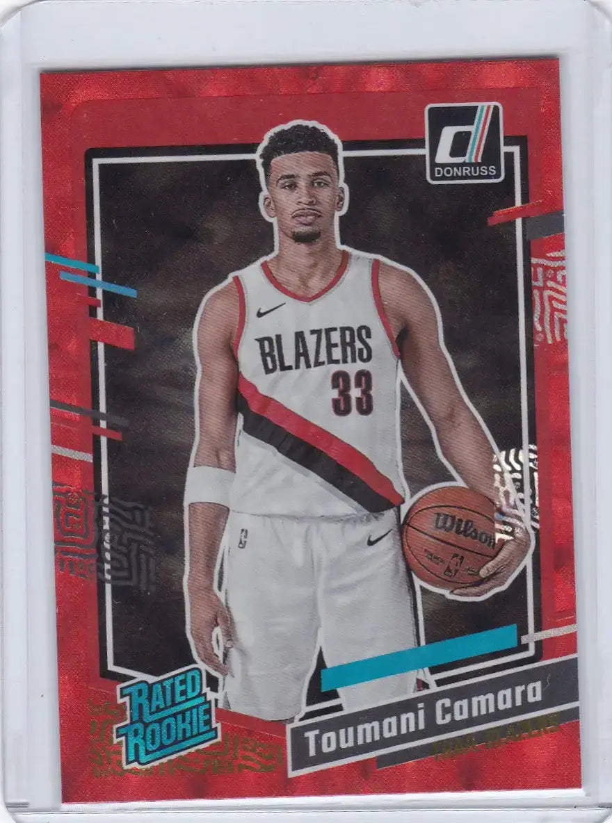 2023 DONRUSS #245 TOUMANI CAMARA RED HOLO- PORTLAND TRAIL BLAZZERS - Basketball Card Single