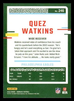 2023 Donruss #246 Quez Watkins - Football Card Single