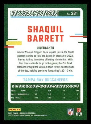 2023 Donruss #281 Shaquil Barrett - Football Card Single
