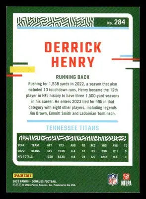 2023 Donruss #284 Derrick Henry - Football Card Single