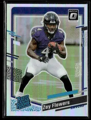 2023 Donruss #307 Zay Flowers Optic Rated Rookie Preview Holo Prizm - Football Card Single