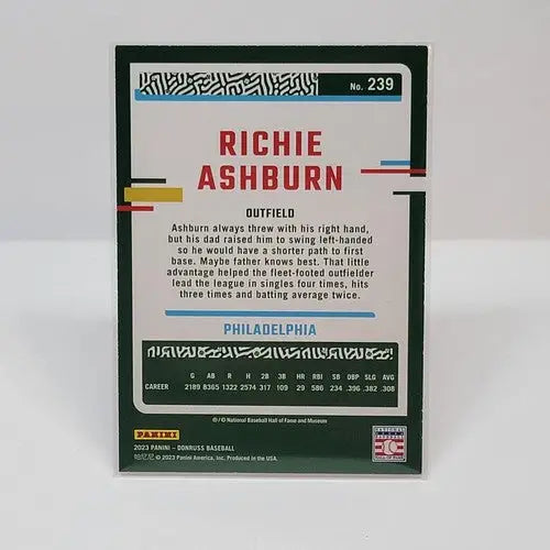 Richie Ashburn Donruss Baseball Base Holo Orange card 2023 Donruss Baseball Base holo